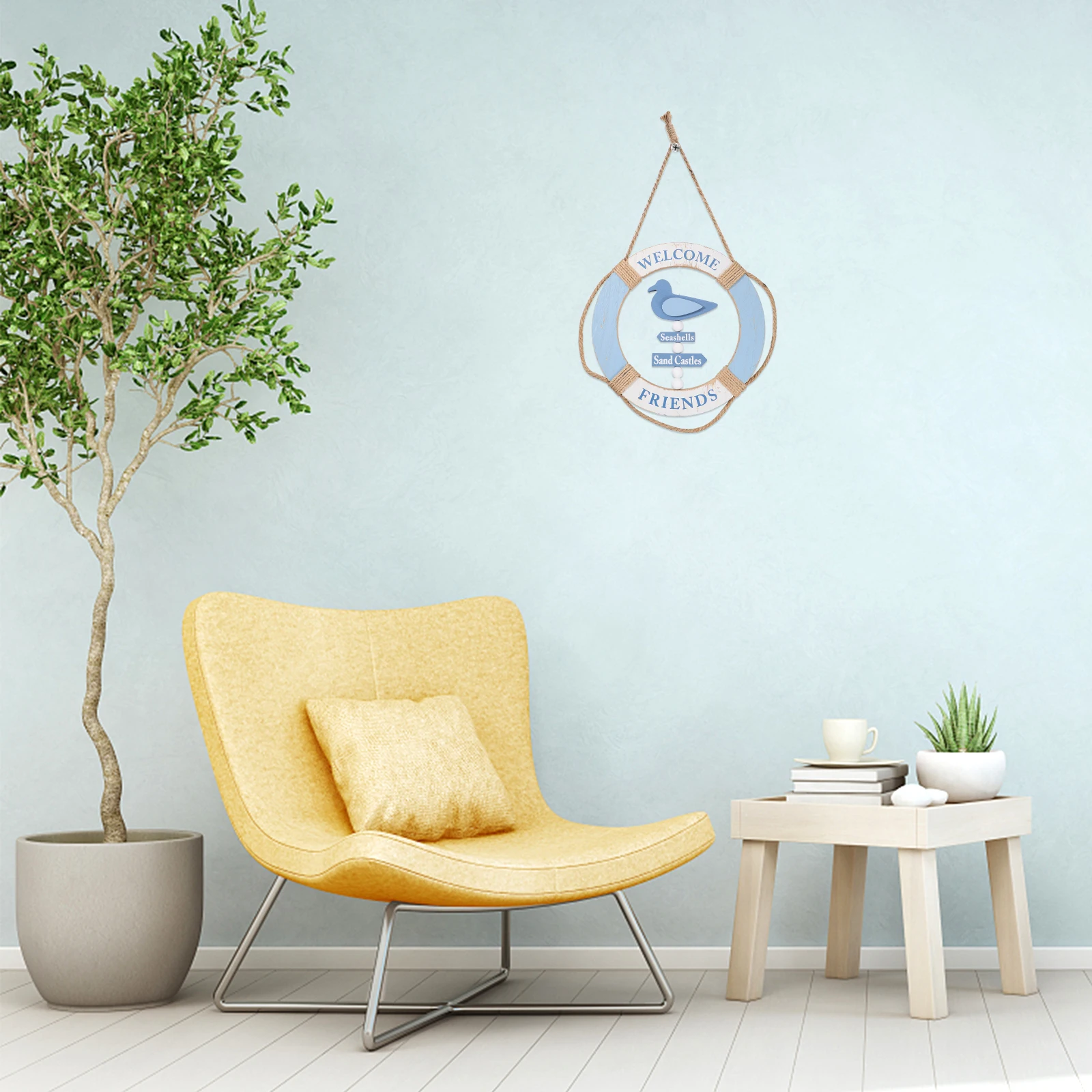 Dekorationen Rettungsring Ring Home Nautische Hängeanhänger Segelboot Wand im mediterranen Stil