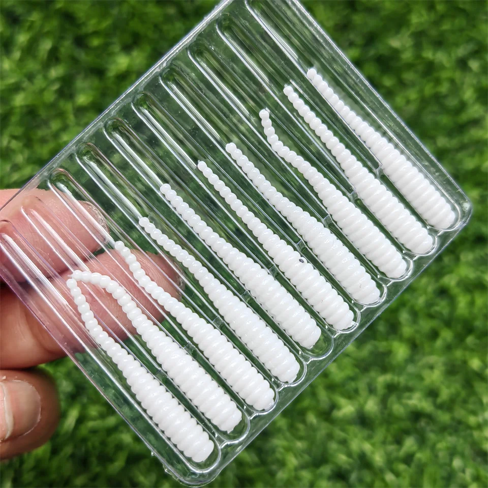 MUKUN Neuer Weichköder 10 Stück Silikonköder 35mm 0,3g Gerader Schwanz Pin Swimbait Wobbler Wurm für Bass Karpfen Rockfishing Angelzubehör – Detail 11