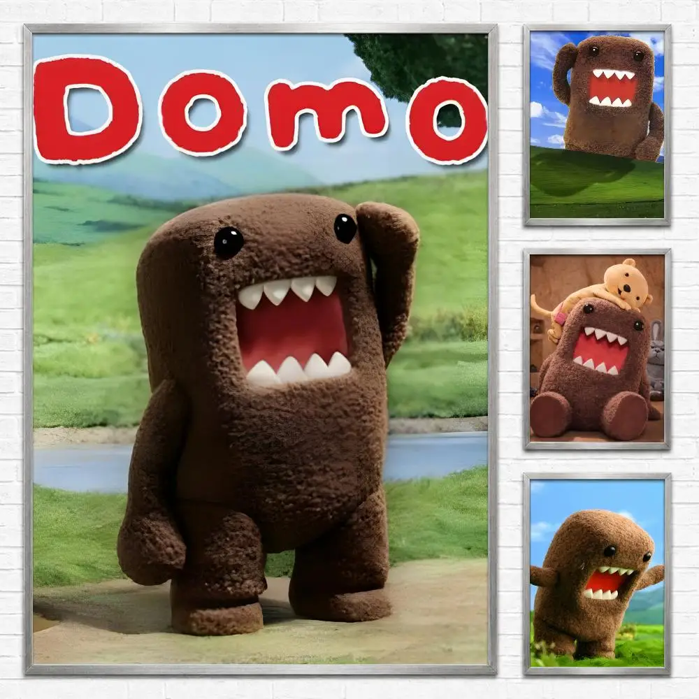 Character Domo-Kun Poster Self‑Adhesive Waterproof PP Poster Coffee House Bar Wall Art Sticker Room Home Decor