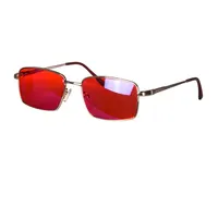 Gafas de Metal con melatonina de luz roja para dormir para mujer, gafas rojas para dormir mejor, gafas de protección de luz azul nocturna para hombre, 140mm de ancho