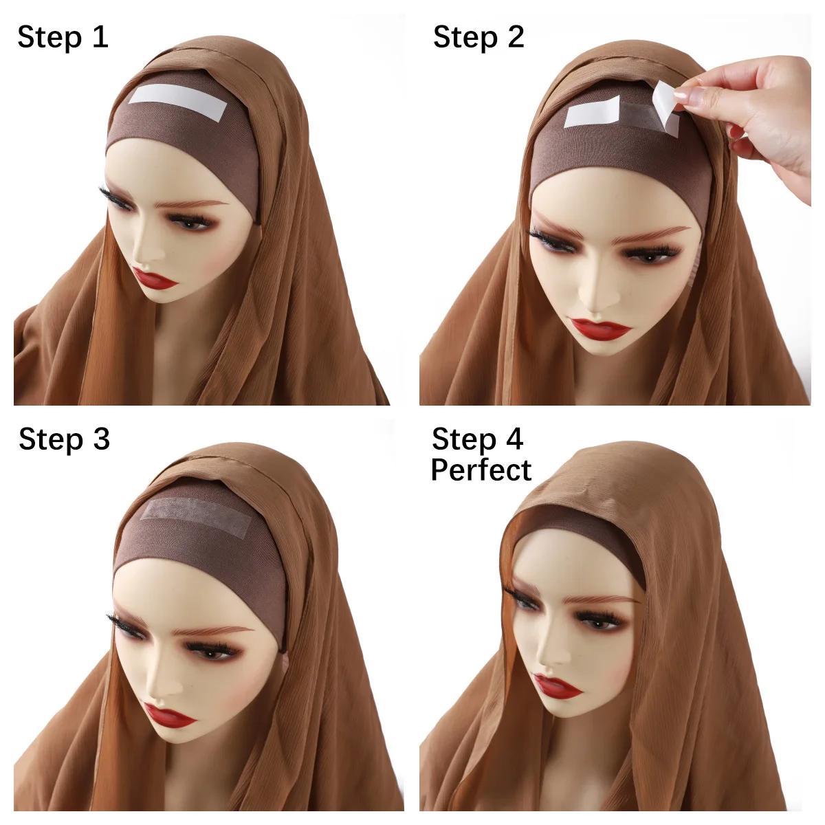 36pcs/set Removable Double Sided Hijab Tape for Muslim Women Non Slip Transparent Scarf Undercap Easy to Use Accessory - view 3