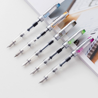 1pc  Candy Color Transparent Fountain Pen Extra Fine Nib 0.38mm Student Practice Writing Ink Pens School Office Supplies