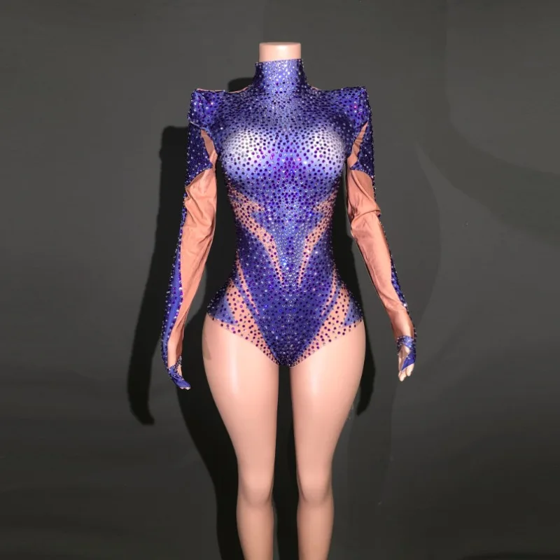 Onesie Bar Glanzend Sexy Zanger Kostuum Dansen Kostuum Avondjurken Luksusowe Prestaties Outfits Vestidos Festas E Eventos