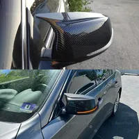 Black Carbon Fiber Pattern Mirror Cover for Infiniti Q50 Q60 QX30 Q70 2014-2022 Pair of Exterior Side View Mirror Covers