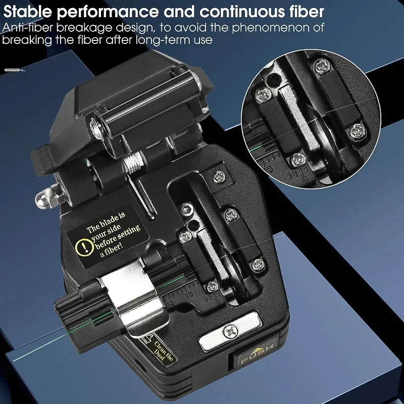 High Precision AUA-6C Fiber Cleaver FTTH Cold Hot Melt Connection Optical Fiber Cable Cutting Knife Tools 16 Face Blade