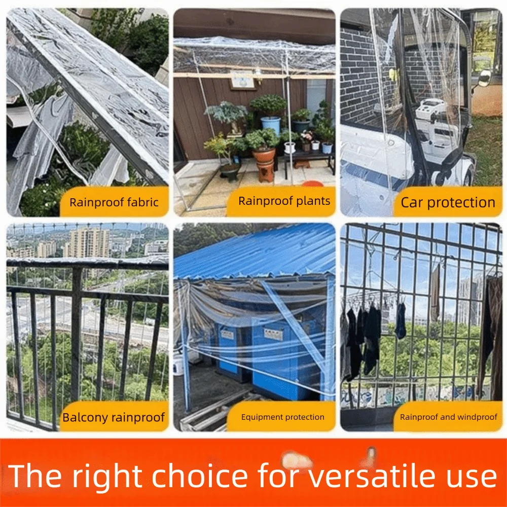 

Durable Fabric Transparent Waterproof Tarpaulins Dust-proof Wind-Resistant Garden Rain Cover Foldable PVC Tarp Rainproof Cloth