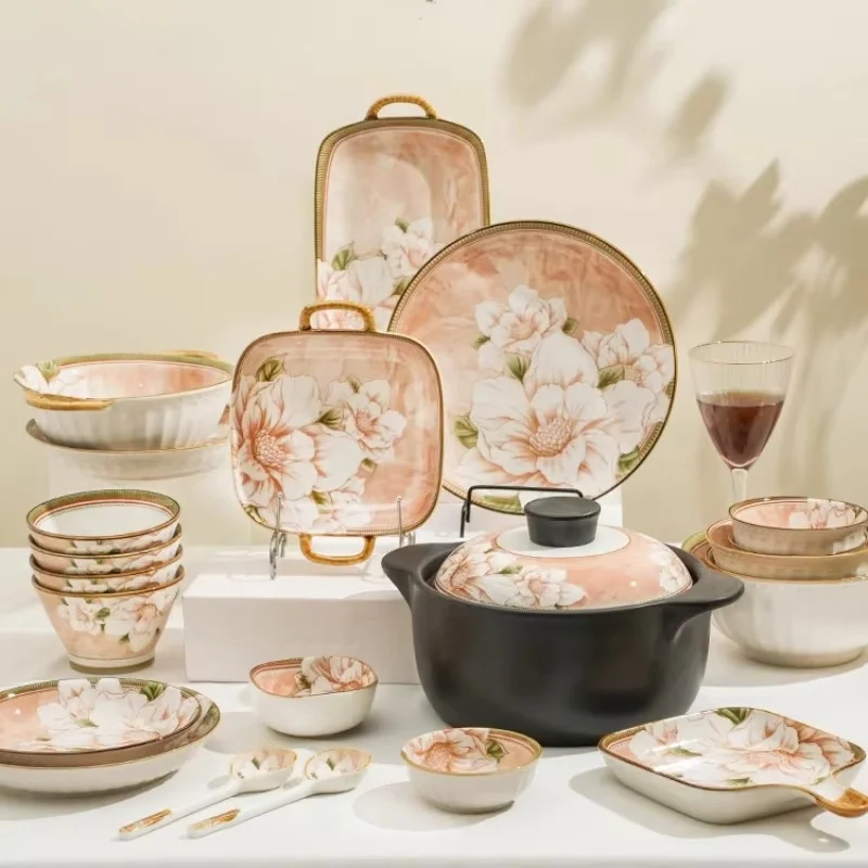 Party Luxury Gift Dinnerware Sets Christmas Guests Breakfast Dining Room Tableware Set Kitchen Women Jogo De Jantar Dishes Set
