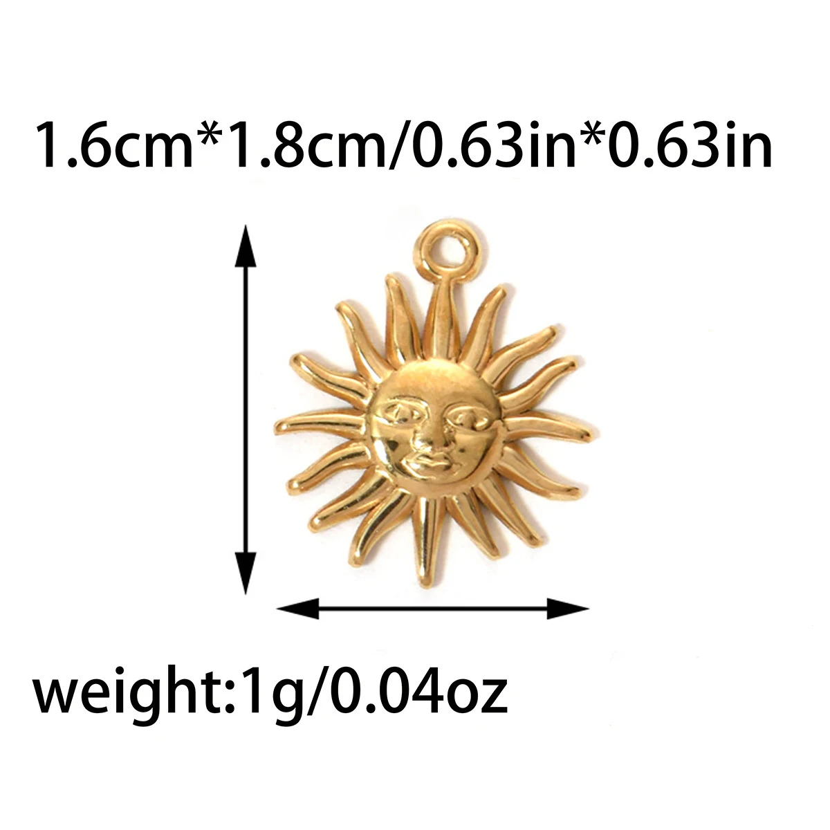 3 stks Zon Rvs Goud Kleur Charms DIY Hanger voor Ketting Oorbellen Sieraden Maken Vintage Accessoires Groothandel