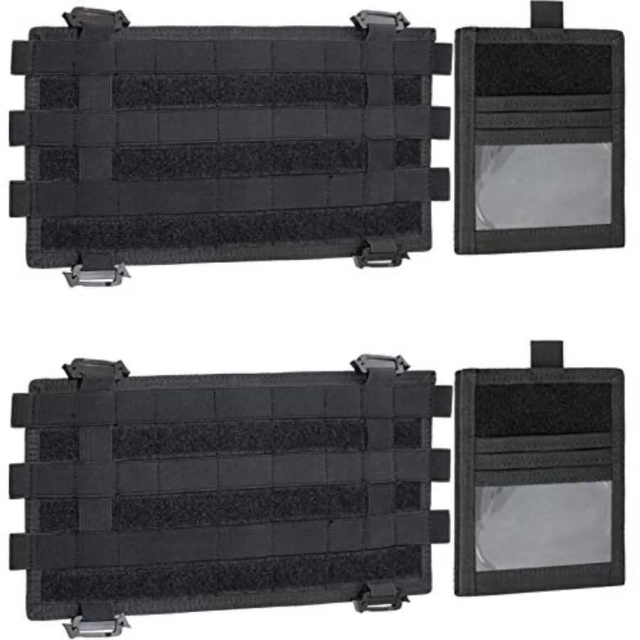 Car Visor Organizer with Detachable Card Pouch Auto Sun Visor Storage Molle Panel with Elastic Webbing Slots for Glasses and Ta