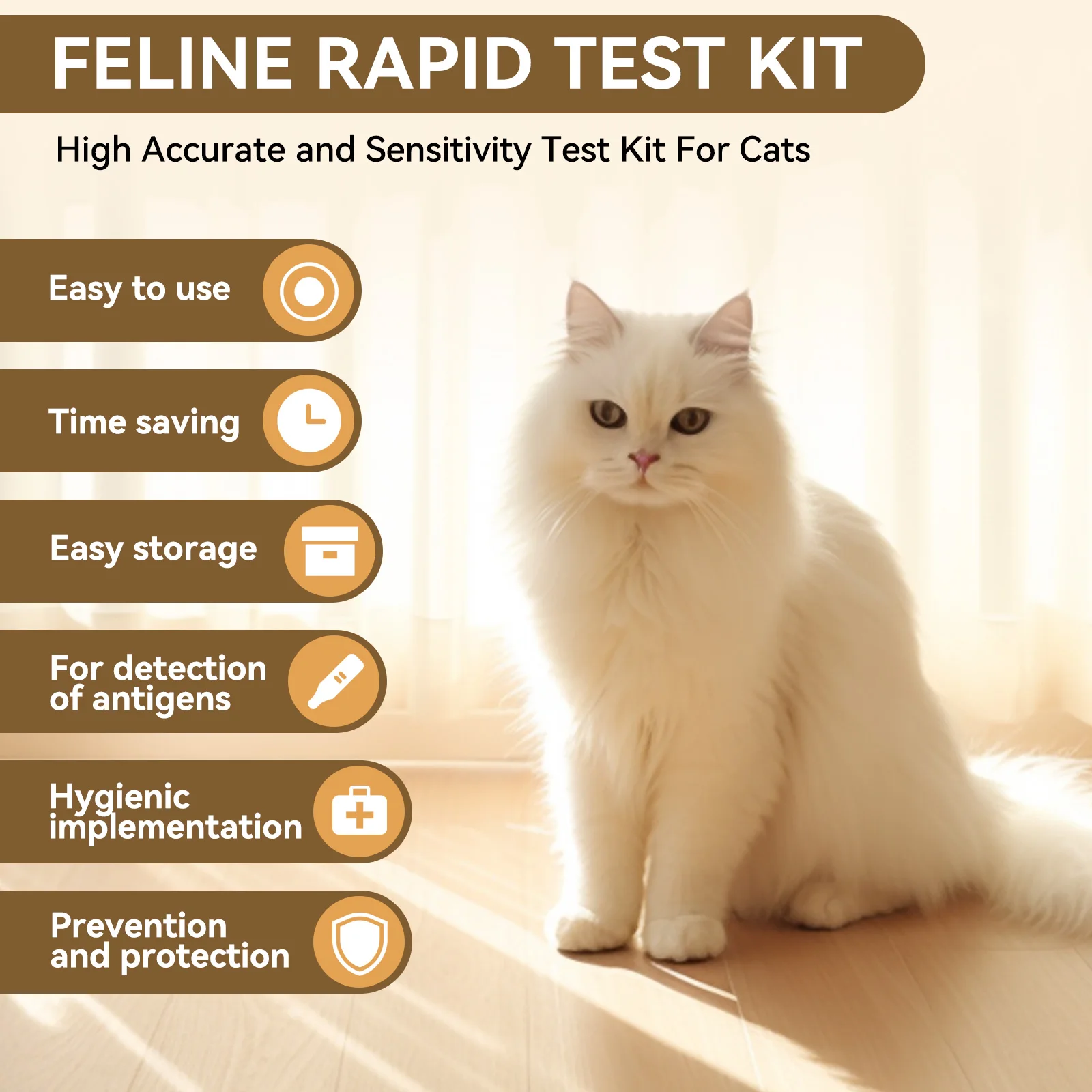 2PCS Feline Calicivirus FCV Rapid Test Kit for Cats,  Convenient Testing Reagents Detection Kit
