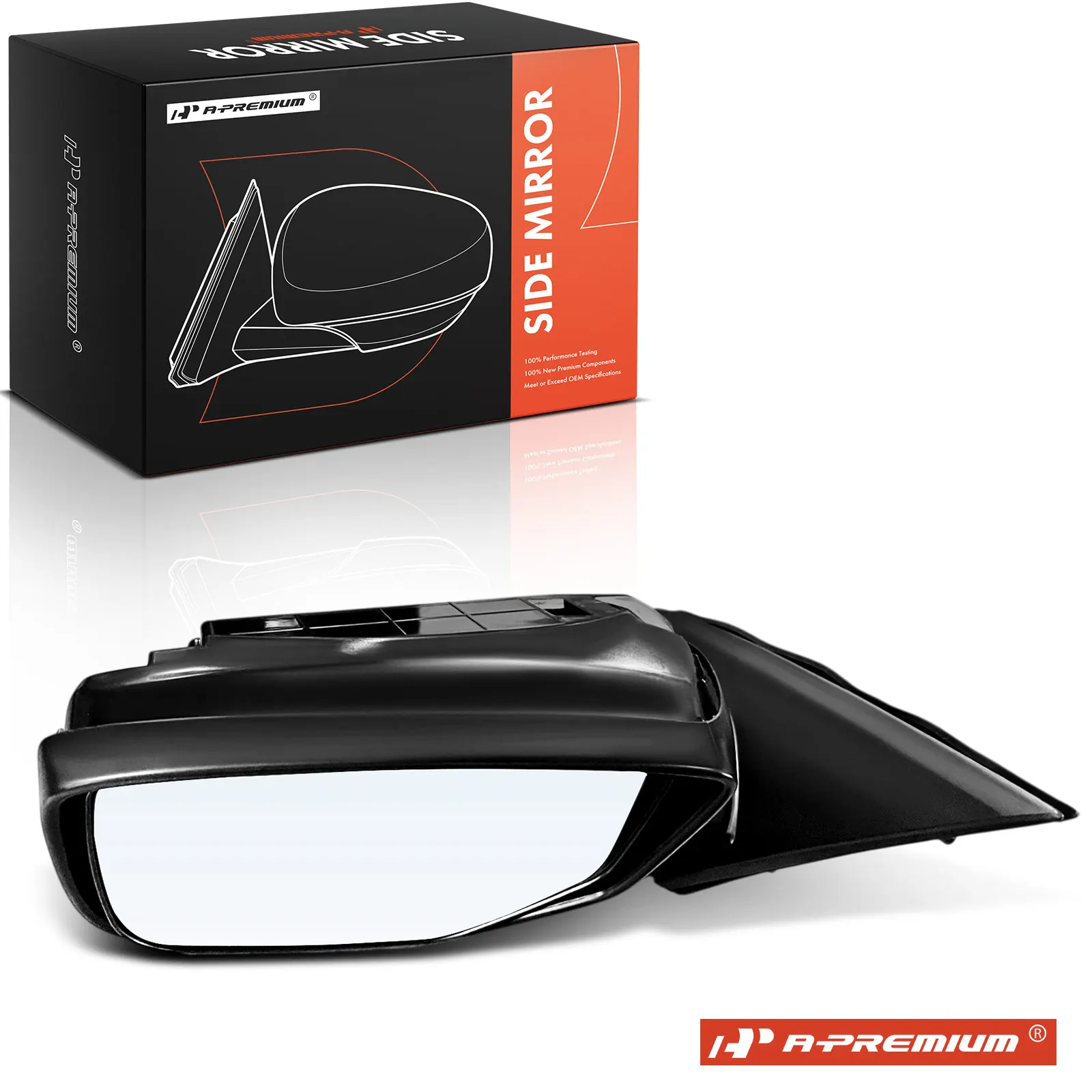 A-Premium Driver Side Power Door Mirror for Honda Accord 2008-2012 Power Folding Smooth Black