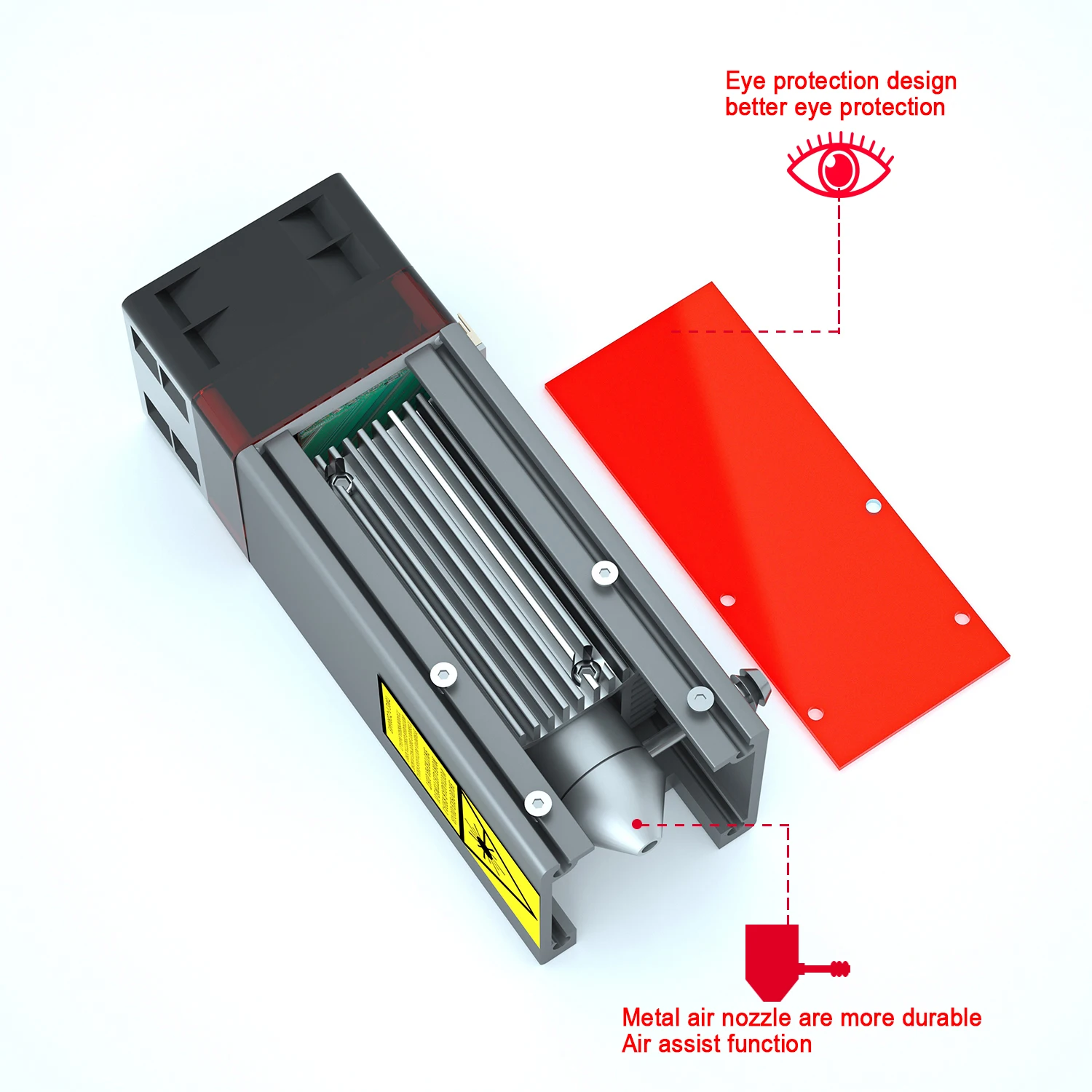 80W Laser Module Built-in Air Assist Head for CNC Engraving Cutting Machine Engraver and Cutter Stainless Steel Wood Metal Tools