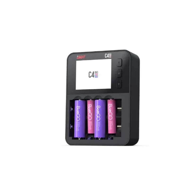 ISDT C4 EVO Smart 4‑Slot Charger Type‑C QC PD For AA AAA 18650 Li‑ion Ni‑MH Ni‑Cd Cylindrical Rechargeable Battery