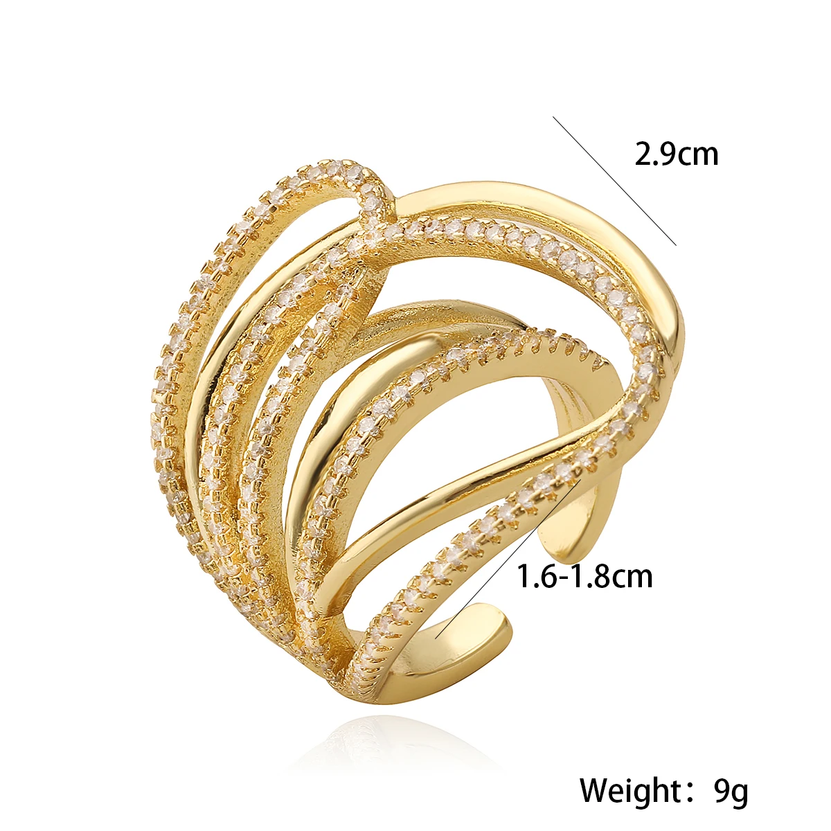 NEWBUY nuovo arrivo Big Size 3 Style Finger Rings per le donne Girl Delicate AAA CZ zircone Jewelry