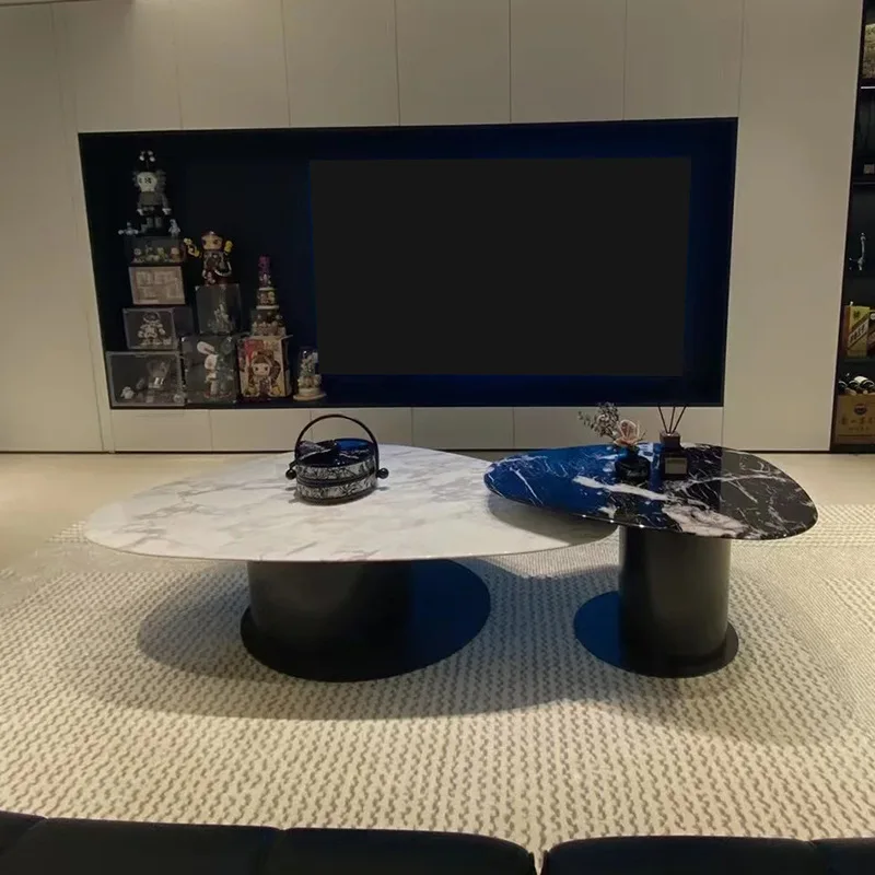 

Итальянский минималистичный мраморный журнальный столик, скандинавский креативный дизайнерский журнальный столик для гостиной, элитная вилла, мебель для дома FYCT