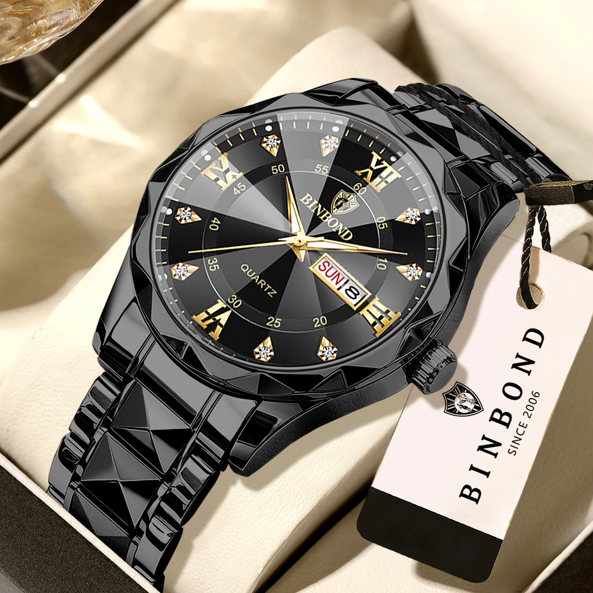 Men's Original Waterproof Quartz Watch with Week Display