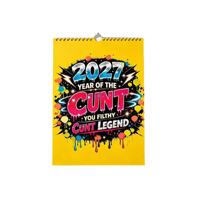 2027 Wall Hanging Calendar With Funny Graffiti Print Sturdy Spiral Binding Perfect Home Decor Novelty Gag Gift For Friends