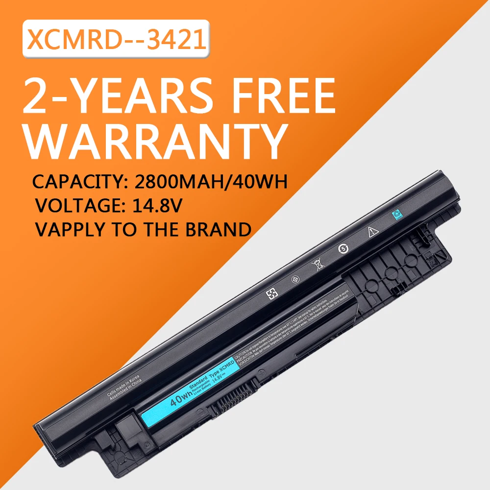 xcmrd bateria do portatil para dell inspiron 40wh 148v 2800mah 4cell 3421 3721 5421 5521 17r 5721 3521 3437 3537 3537 3537 5437 5537 5737 01