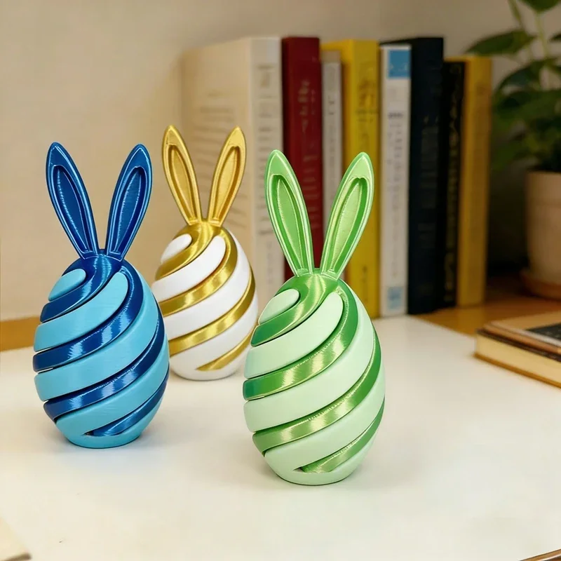 Rotating Rabbit-shaped Eggs - Spinning Fidget Sensory & Bunny Egg Decorations, Easter Basket Stuffers, Desk Collectibles Gift