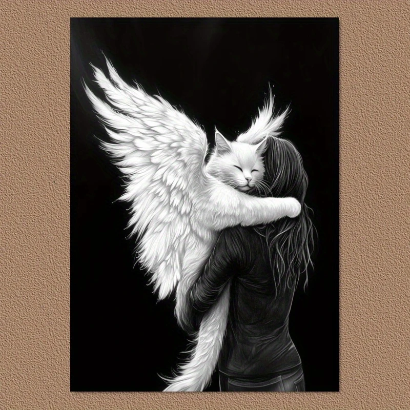 

Женщина, держащая кота-ангела, пазлы на 500/1000/1200/2000 элементов, семейные игры для игровой комнаты, спальни, подарки