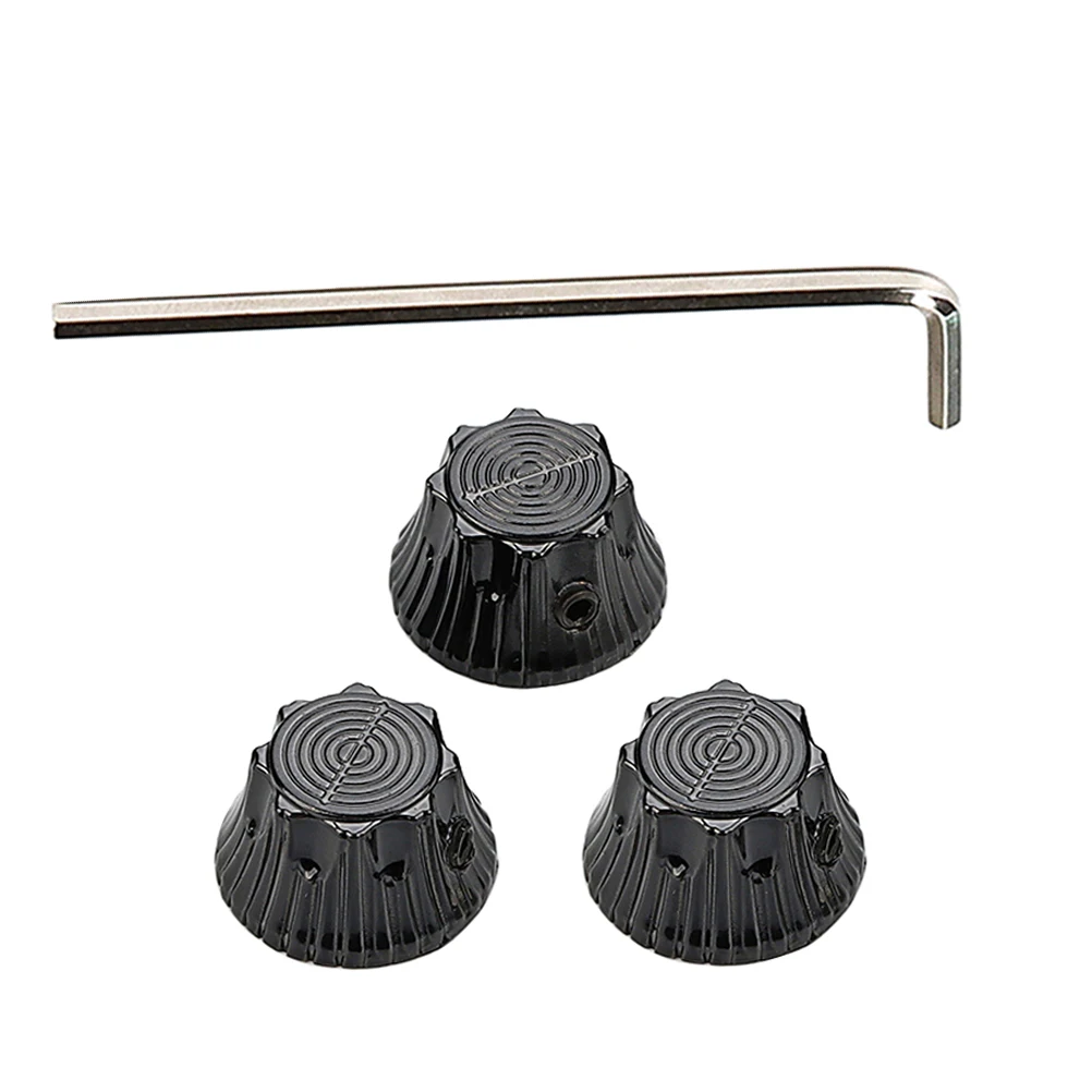 

4pcs Sunflower Knobs Guitar Knob Caps Black Electric Bass Volume Tone Guitar Switch Knob Control Parts Accessories
