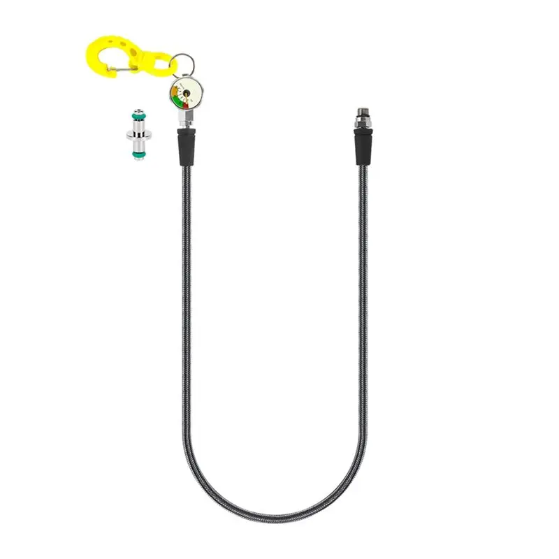 Abhs-manômetro de mergulho submersível com mangueira de alta pressão para regulador bcd mergulho subaquático