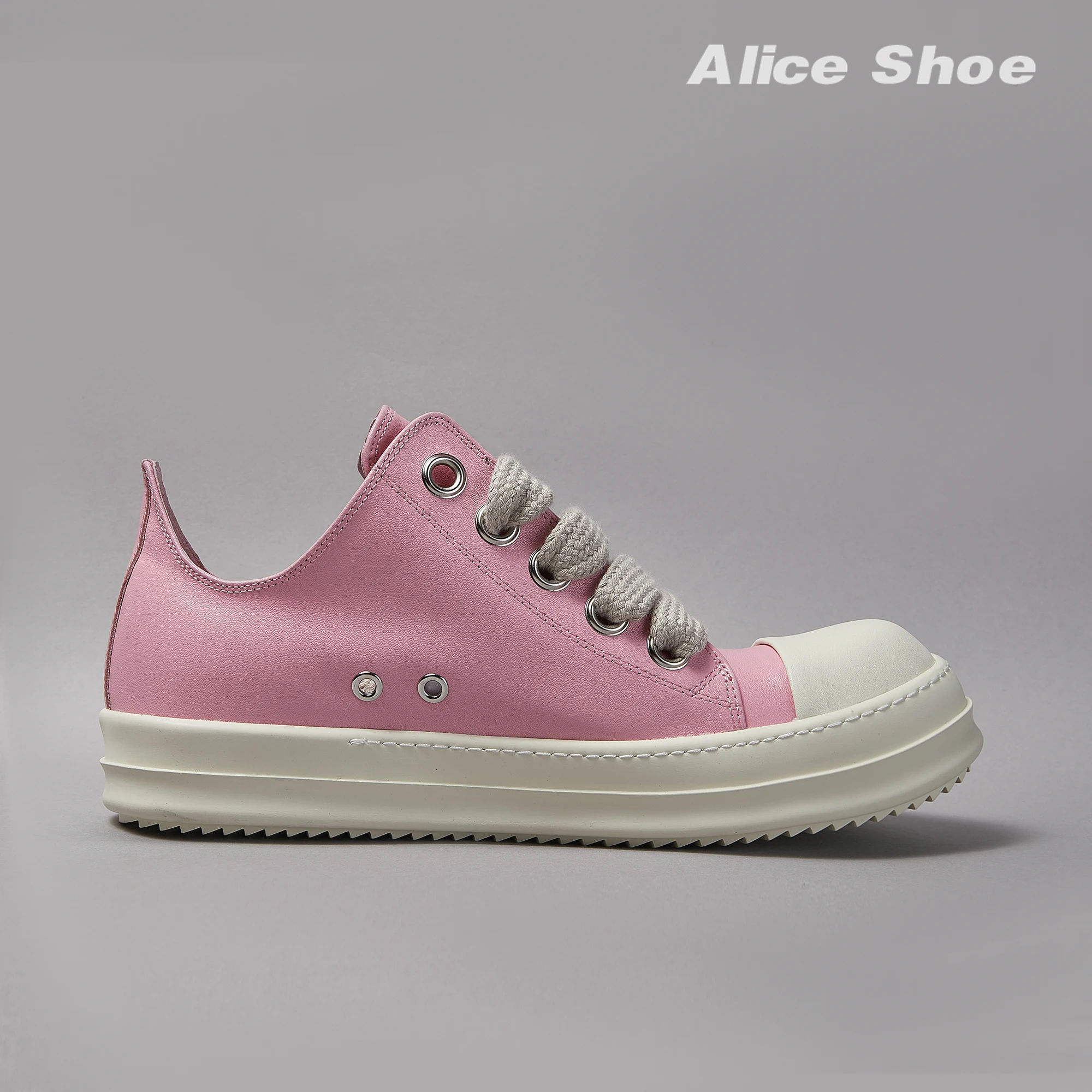 Ricks Designer Women Sneaker Jumbo Lace-up Men Shoe Casual Quality Pink Low Top Leather Luxury Zip owen Street Platform Trainer