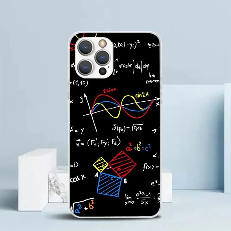 Physics Chemical Mathematics Phone Case For IPhone 16 17 17E 16E 15 14 Plus 13 Mini 12 11 Pro Max 7 8 + SE 2020 Air Soft TPU Cov view 3