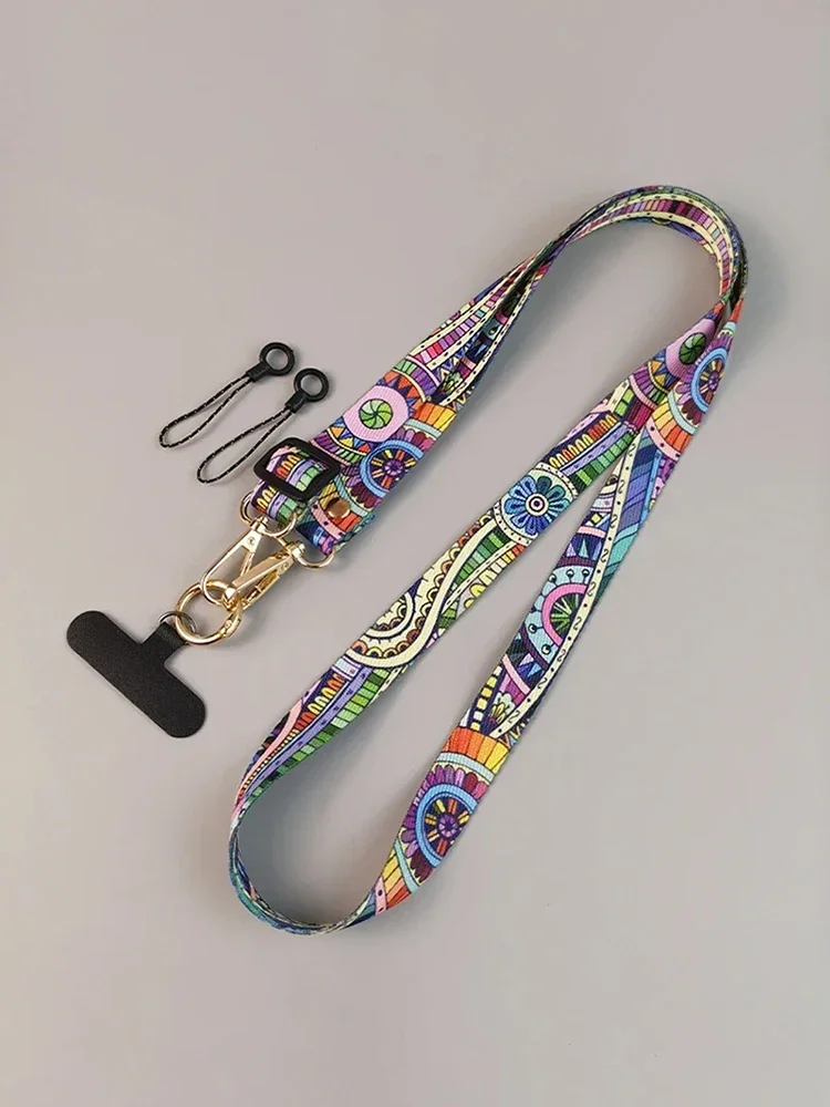 Graffiti Pattern Long Crossbody Mobile Phone Lanyard Adjustable Hanging Neck Strap Universal Cell Phone Case Anti-lost Lanyards