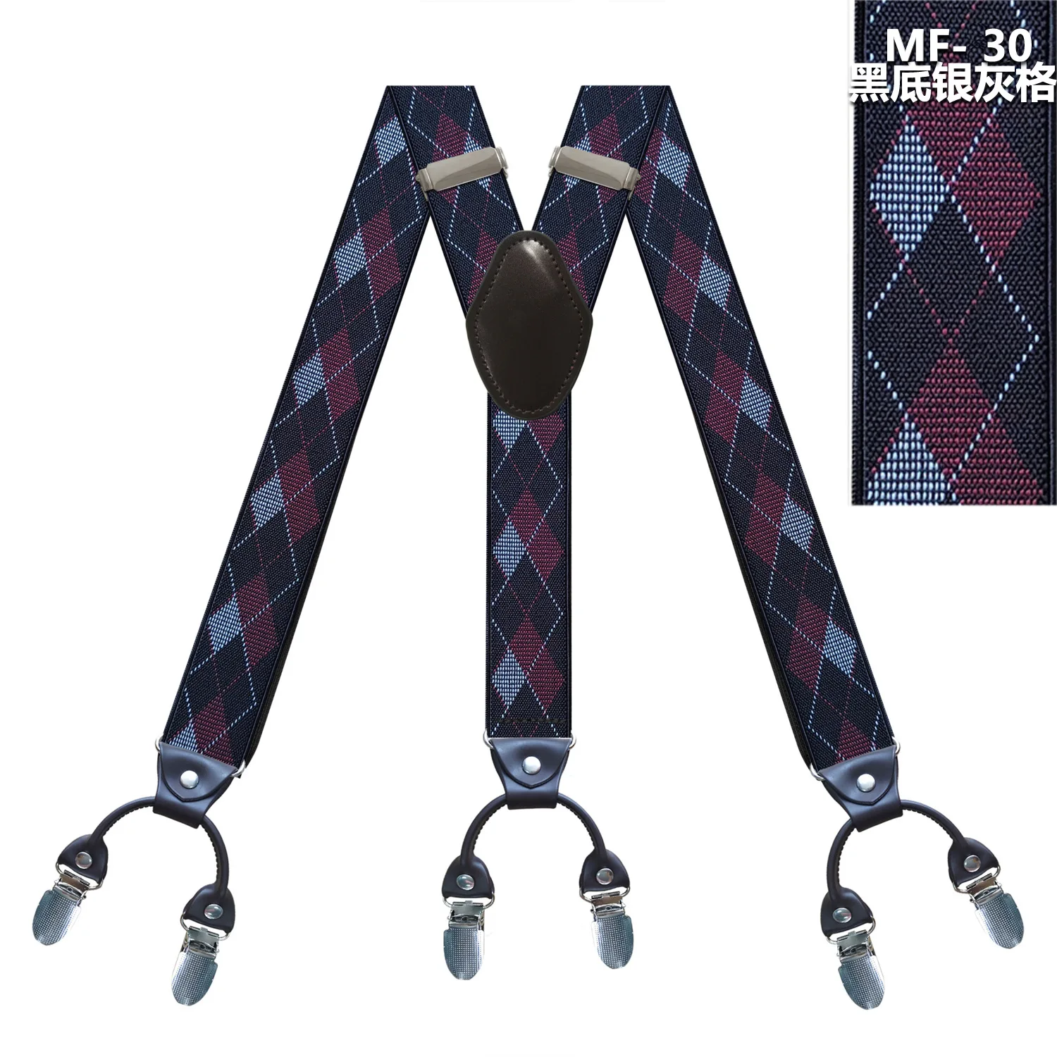 Mode Kawat Gigi 6 Klip Suspender Adjustable Elastisitas Suspensorio Bretelles Hommes Y-back ligas Tirantes 3.5*120 cm 2017 baru