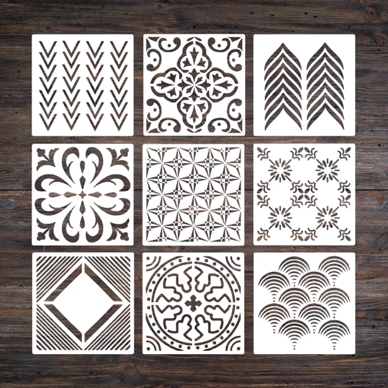 

20*20cm Texture Pattern Stencil DIY Layering Wall Stone Color Painting Scrapbook Coloring Embossing Decorative Template Reusable