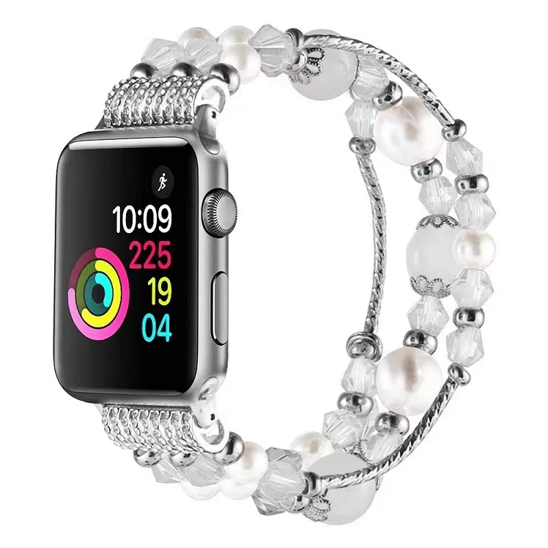 

Jewels Strap For Apple watch Ultra 49mm 8 7 45mm 41mm iWatch Series 6 5 4 3 SE 44mm 40mm 42mm 38mm Fashion Beaded bracelet Band