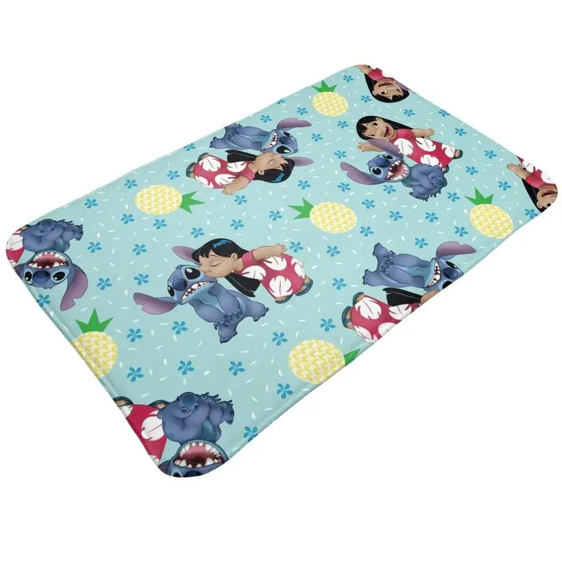 Custom Lilo Stitch Pineapple Pattern Front Door Floor Entrance Mat Indoor Bathroom Kitchen Doormat Toilet Carpet Rug