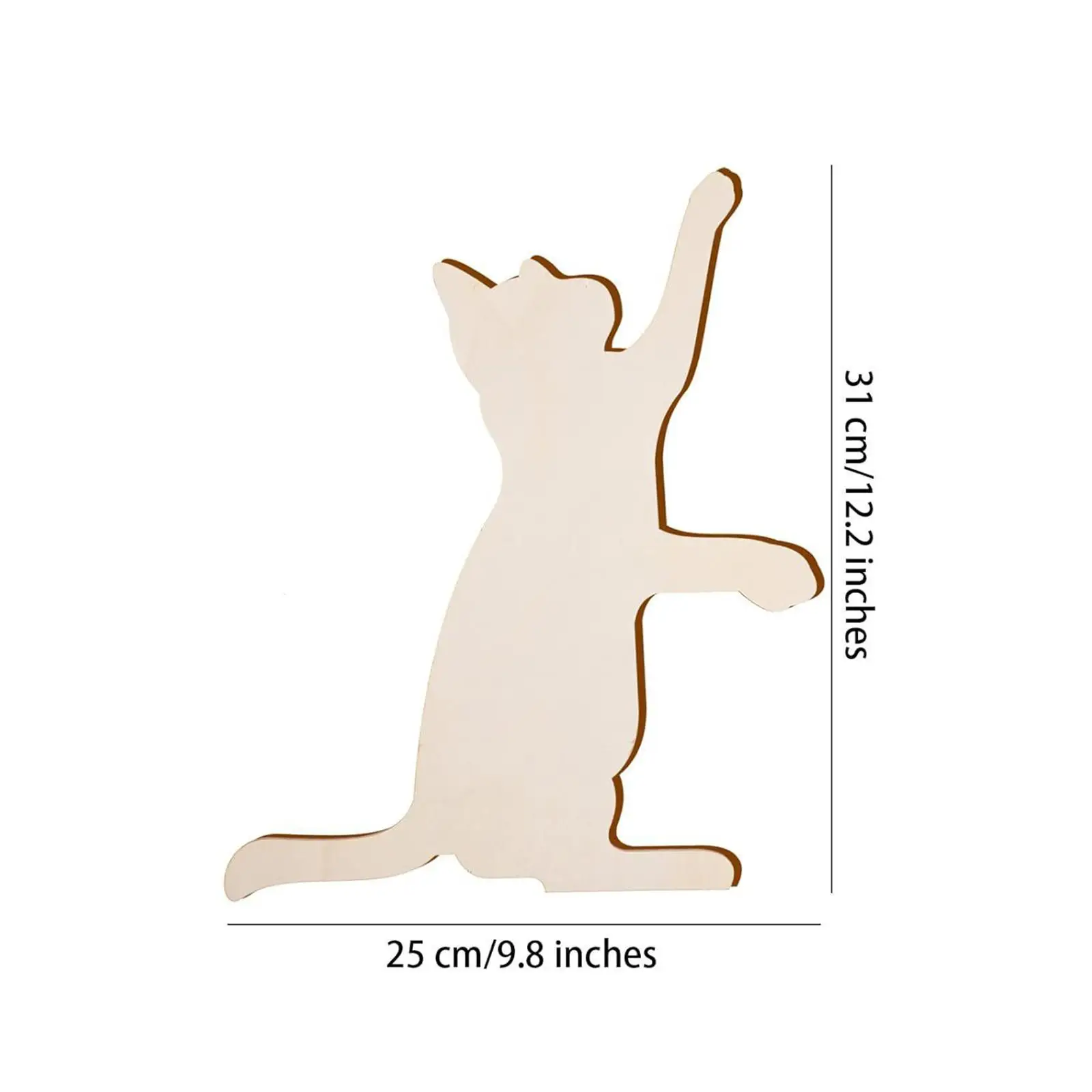 5x Wood Cat Cutouts Ornaments for DIY Craft Art Project Party Favor Supplies