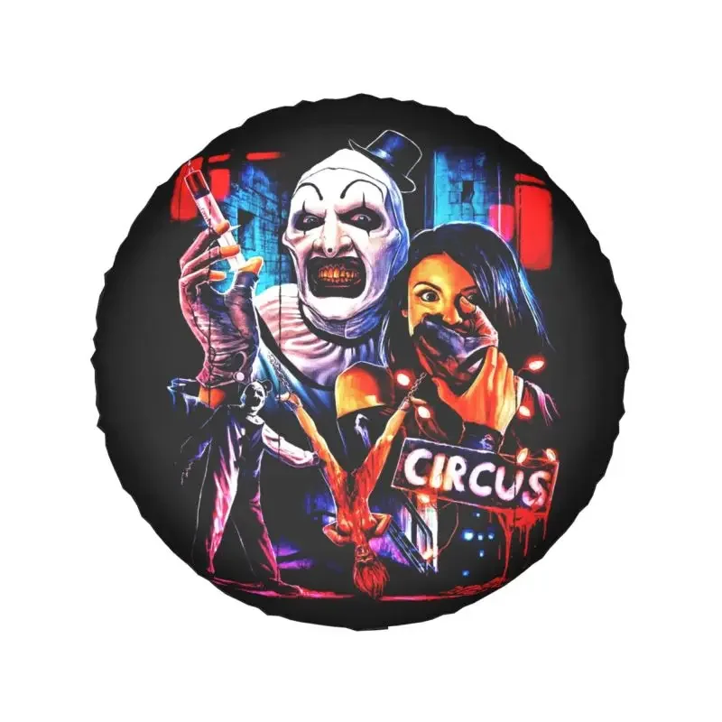 Horror Movie Terrifier Tire Cover 4WD 4x4 Trailer Spare Wheel Protector for Toyota Land Cruiser Prado 14