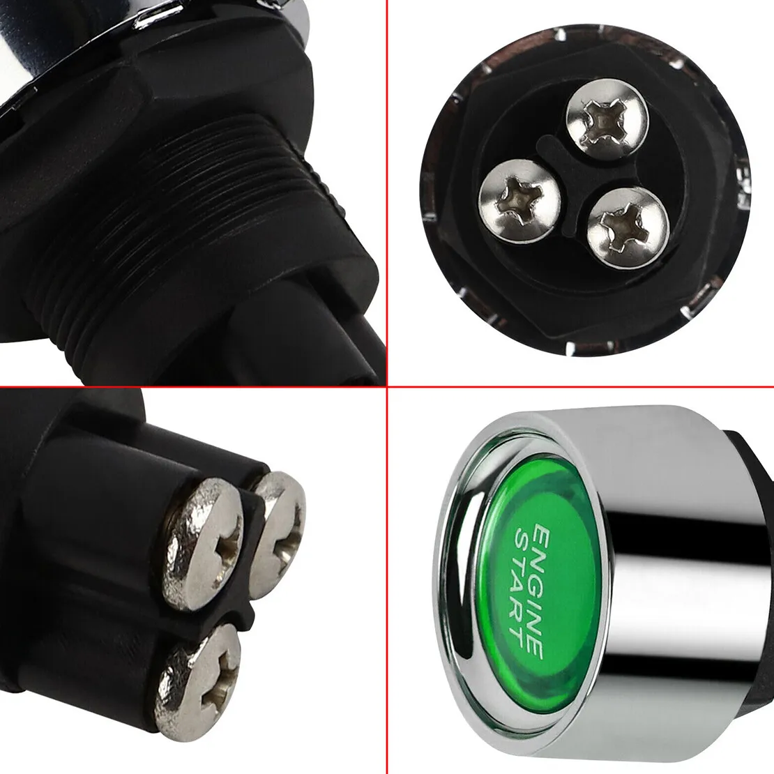 Green Car Engine Start Stop Button Ignition Switch 12V/24V 50A -