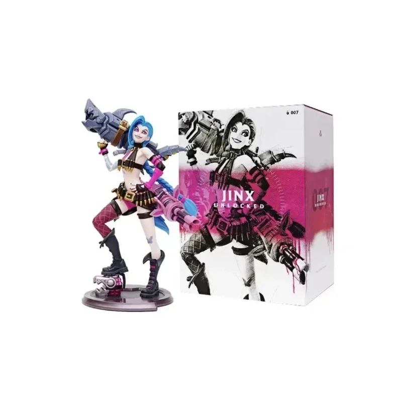 Stock Genuine Original League of Legends Jinx Vi Statue Anime Action Figures PVC Collectible Model Toys Ornaments Desktop Gifts