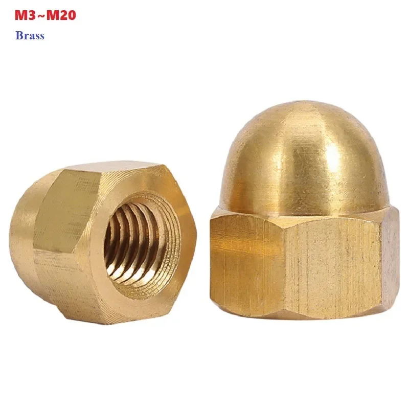 Brass Acorn Cap Dome Nuts Type Copper Nut Cover Semicircle M3 M4 M5 M6 M8 M10 M12 M14 M16 M18 M20