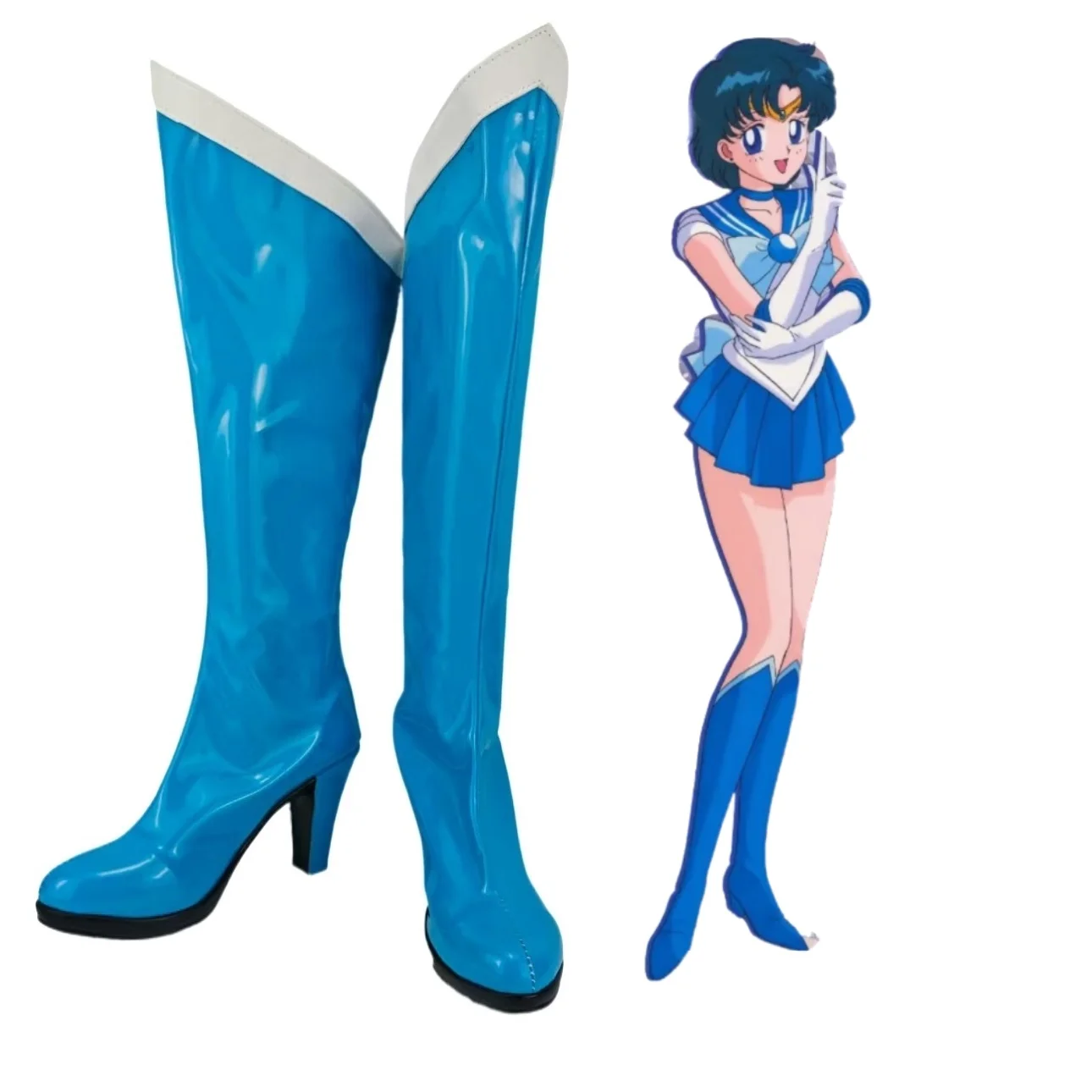 

Sailor Mercury Ami Mizuno Cosplay Boots Custom Made Anime Cos Shoes