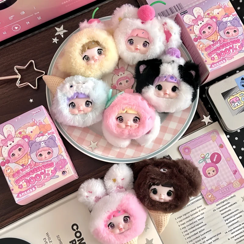 ของแท้นอมมี สวีทฮาร์ท 100% ซีรีส์กล่องตาบอดคาวาอิตุ๊กตาไวนิลจี้แนวโน้มของเล่นนอมมี เบบี้ สวีทฮาร์ท บันนี่กล่องปริศนาของขวัญ