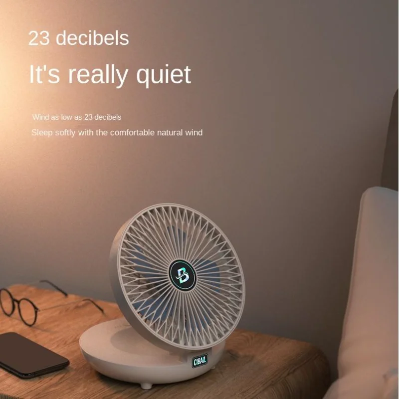 Silent USB Foldable Cooling Fan 3-Speed Adjustable for Desktop and Wall Use White/Blue Home Cooling Appliance
