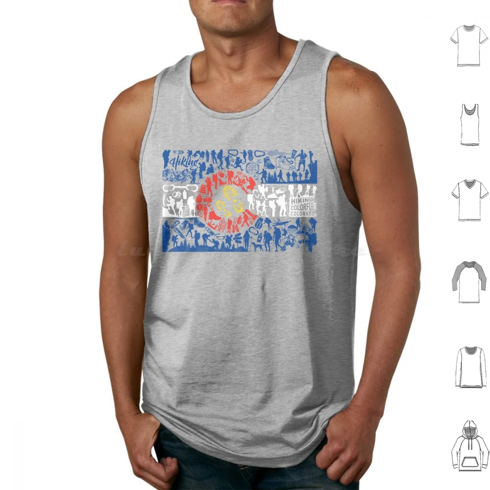 Colorado Caliber Hiking Flag Tank Tops Vest Sleeveless Colorado Colorado Flag Hiking Colorado Hiking Colorado Mosaic