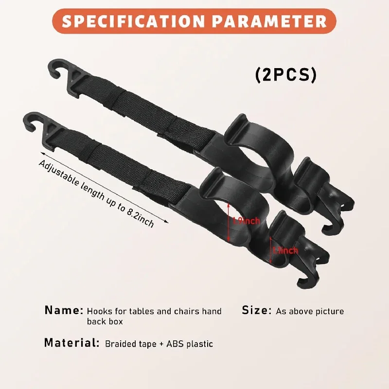 2 Pack Car Rear Seat Headrest Hook Adjustable Trunk Mount Seat Back Hook Holder Auto Interior Accessories
