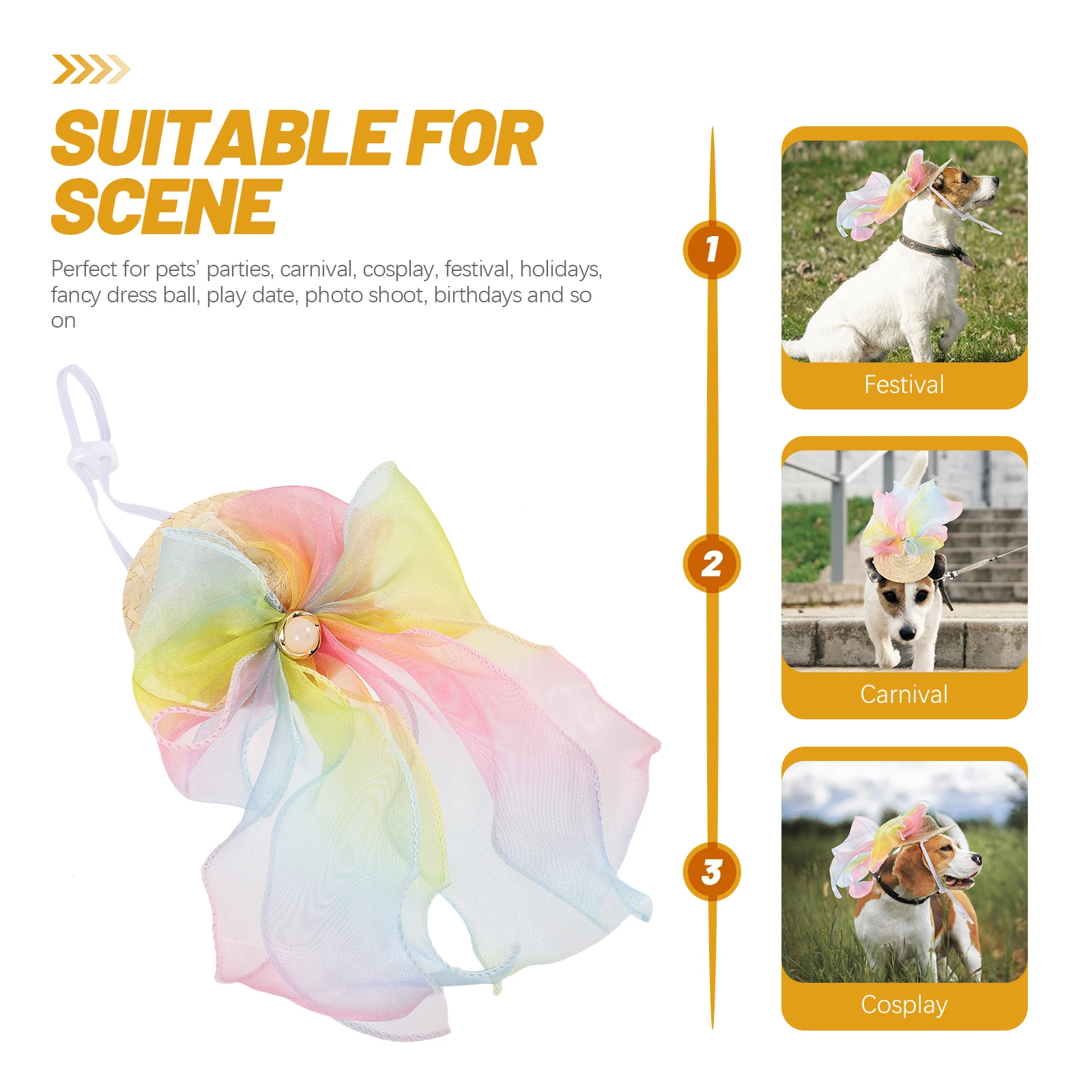 

Pet Straw Hat Summer Sun Hat for Cat Dog Small Puppy Woven Decorative Pink Bow Flowers XS Size Lightweight Durable Pet Supplies