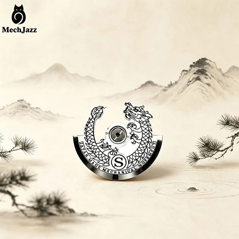 MechJazz Dragon Pattern Automatic Rotor, Engraved Oscillating Weight for Seiko NH35/NH36 Movement, Watch Modification Parts