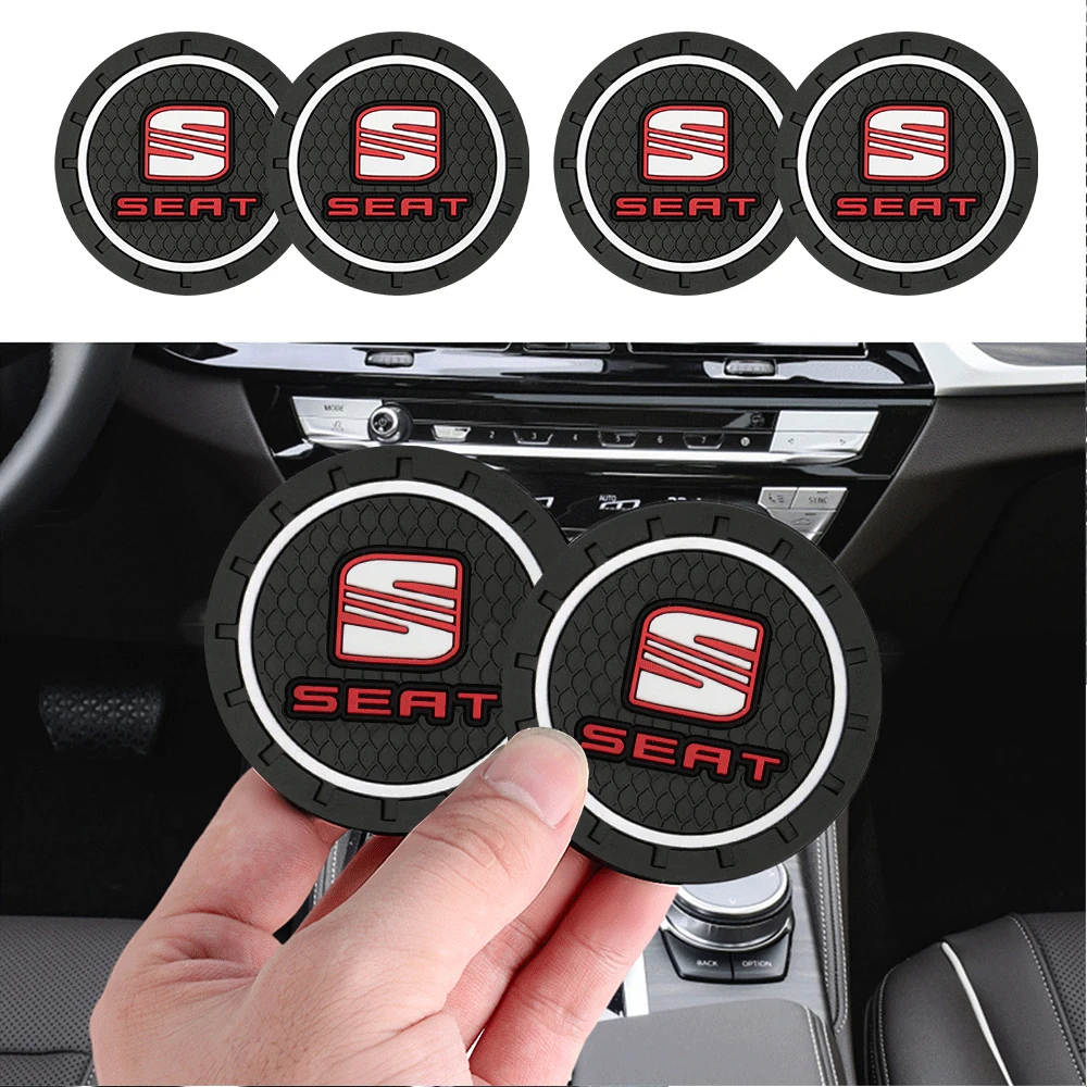 Soporte para botella de agua para coche, almohadilla antideslizante, alfombrilla de Gel de sílice para Seat Leon FR Cupra Ibiza 6l Altea Racing Exeo Formula E-Racer Ateca