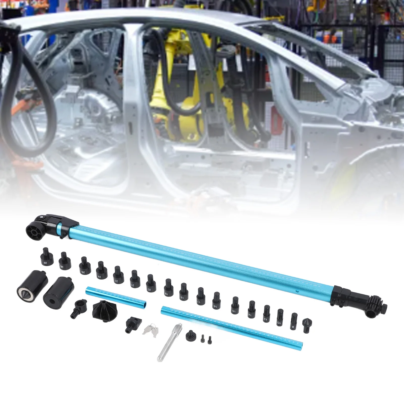 

Body Shop Frame Tram Gauge Ease To Operate 2D Auto Body Measuring System High Strength Rustproof Accurate Heavy Duty for Cars