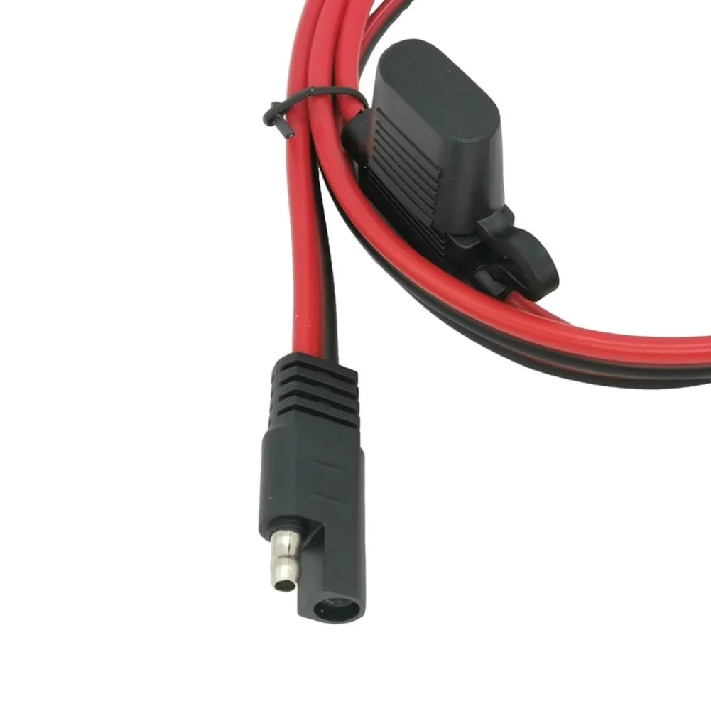 For SAE to 90mm Crocodile Clip Solar Panel Extension Cable 14AWG 1M for Car For Battery Charging and Portable Power Stations