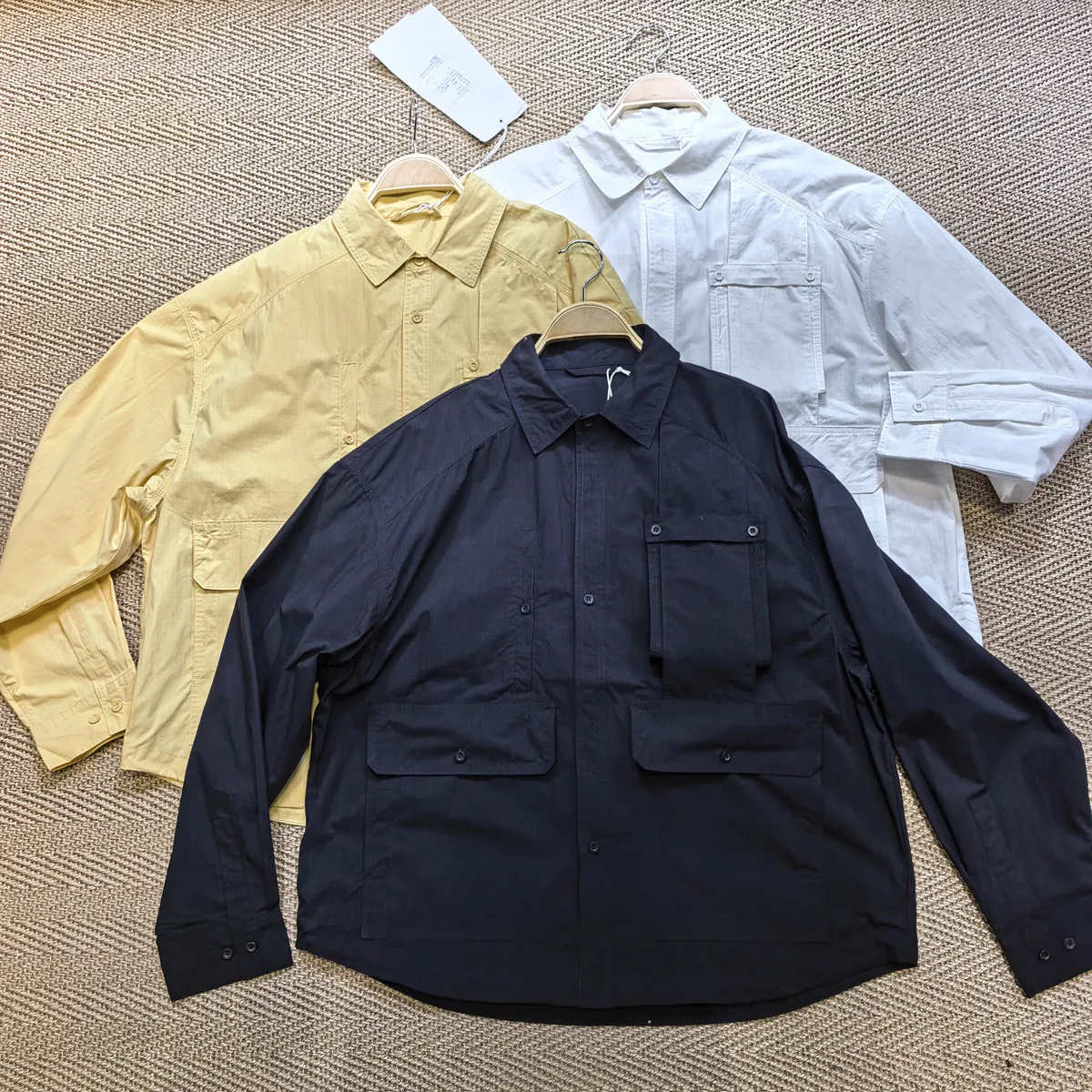 2026 New Japanese Style Multi-Pocket Loose K Wide Version Workwear Shirt Long Sleeve Shirt Coat Retro
