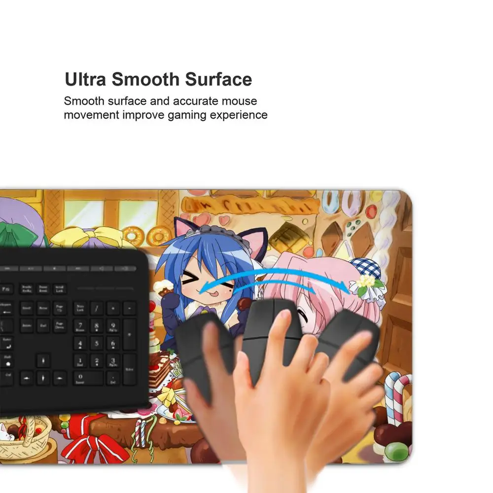 Lucky Star Anime pad electronic sports kawaii accessories HD Print Computer Lock edges Large game accessories Rubber Mouse Pad